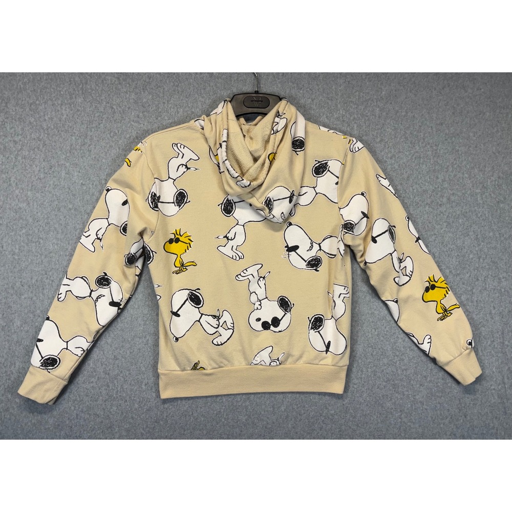 Peanuts Snoopy Woodstock Joe Cool All Over Print Hoodie Taupe Small LH42205HO - Picture 2 of 8